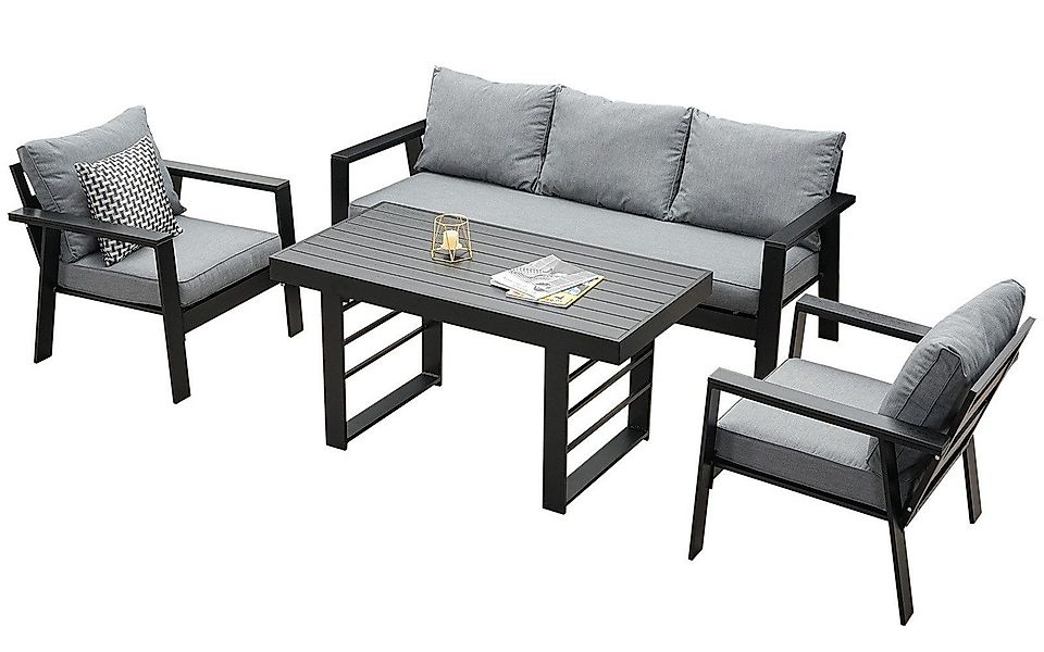 MeXo Gartenlounge-Set Aluminium 5-6 Personen, (wetterfestes günstig online kaufen