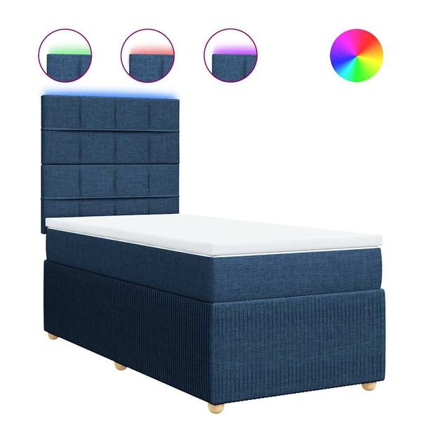 vidaXL Bett Boxspringbett mit Matratze Blau günstig online kaufen