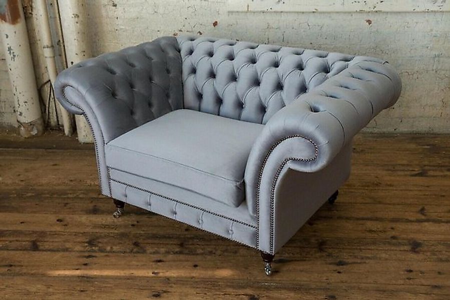 Xlmoebel Sofa Neues graues Chesterfield-Sofa für 3 Personen im Polsterdesig günstig online kaufen