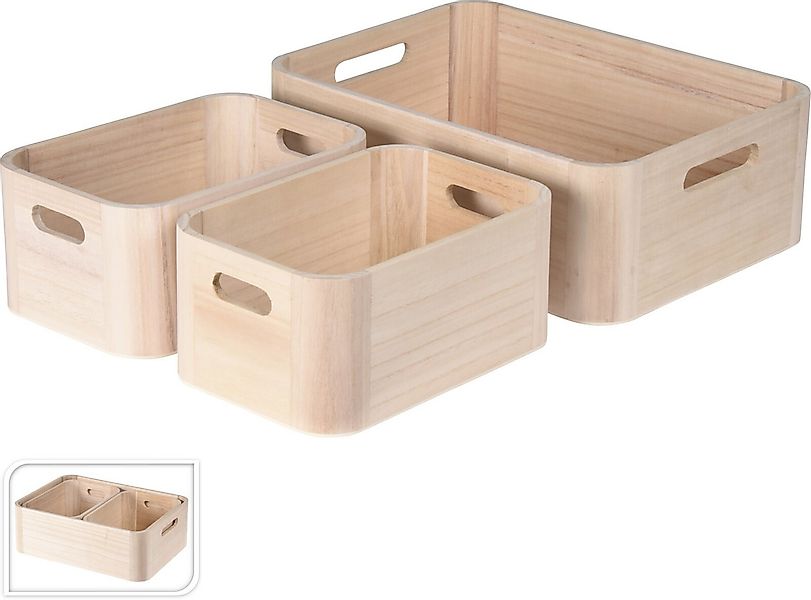 Koopman Kiste Aufbewahrungskisten Sortierkisten Stapelkisten 3 Tlg. LEICHT günstig online kaufen