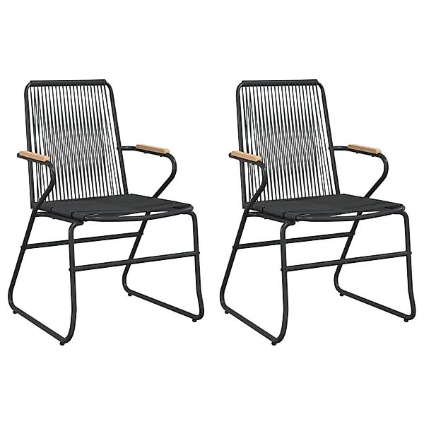 vidaXL Gartenstühle 2 Stk Schwarz 58x59x85,5 cm PVC Rattan 312173 günstig online kaufen