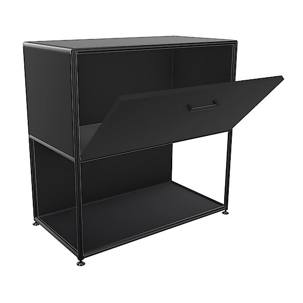 BOSSE Regal Black Edition 2 OH  Breite 80 cm mit Klappe unten offen günstig online kaufen
