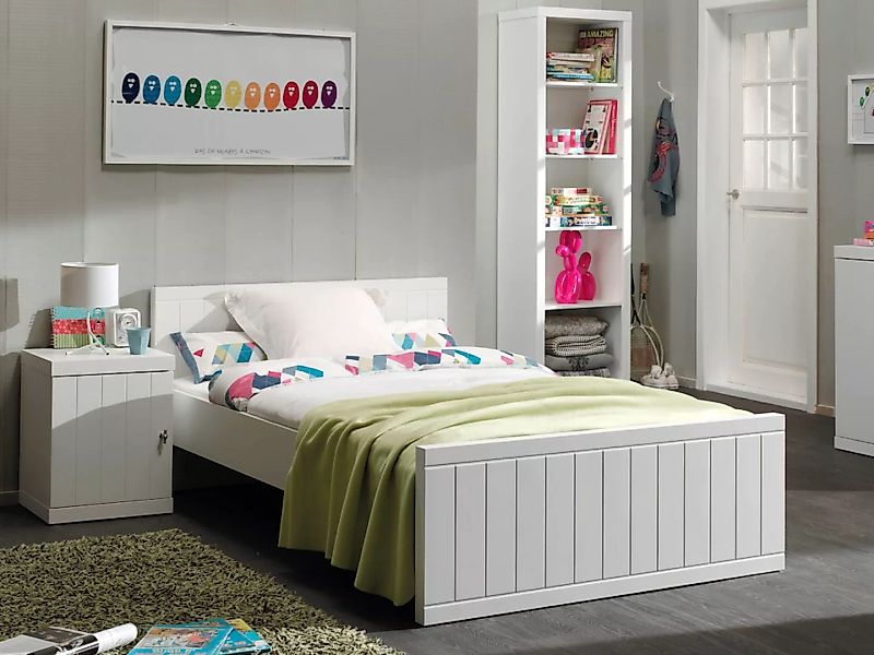 Vipack Einzelbett, Modernes Einzelbett mit 120 x 200 cm Liegefläche, Weiß l günstig online kaufen
