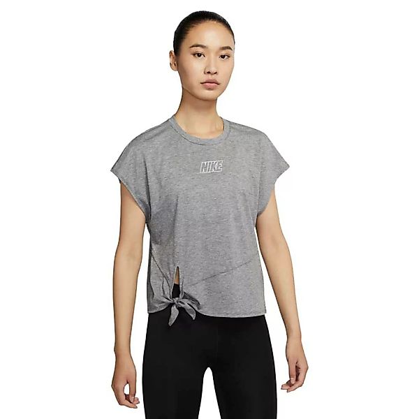 Nike Dri Fit Top Tie Kurzarm T-shirt S Carbon Heather / Metallic Silver günstig online kaufen