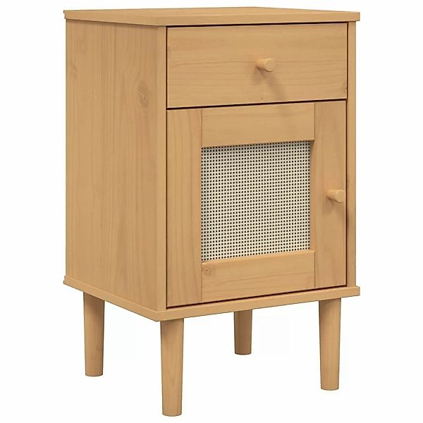 vidaXL Nachttisch SENJA Rattan-Look Braun 40x35x65cm Massivholz Kiefer günstig online kaufen