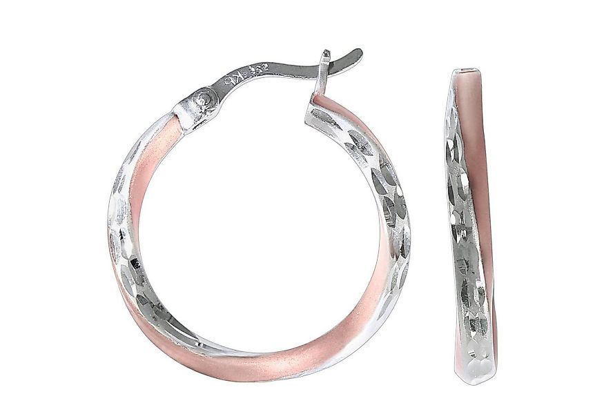 Vivance Paar Creolen 925 Silber zweifarbig diamantiert günstig online kaufen