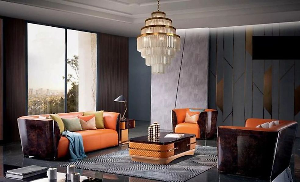 JVmoebel Sofa Moderne Orange Garnitur 3+2+1 Sitzer Polster Sofagarnitur Cou günstig online kaufen