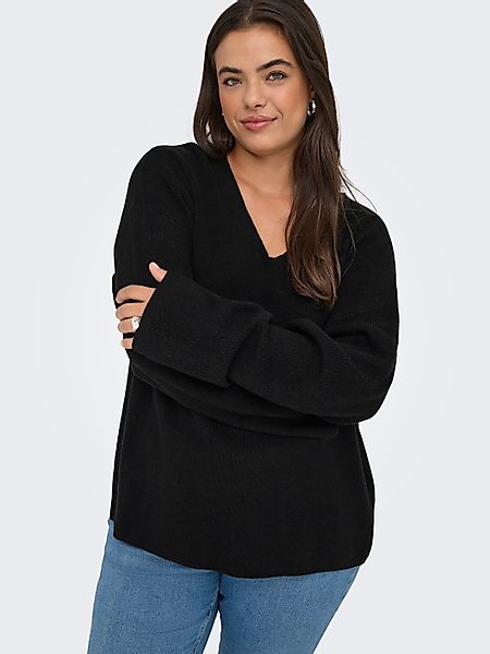 ONLY CARMAKOMA V-Ausschnitt-Pullover CARIBI LS RIB günstig online kaufen
