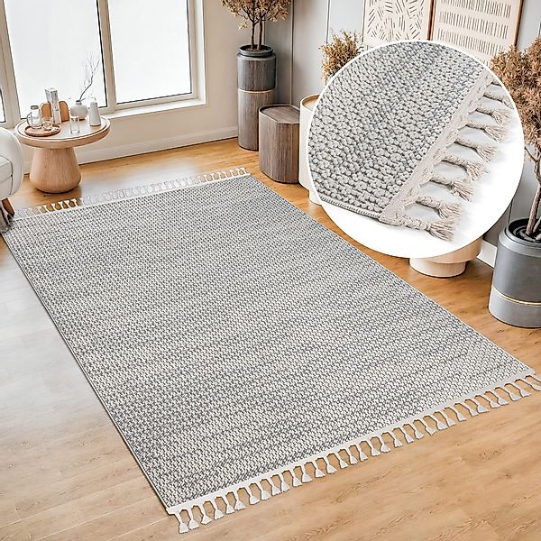 my home Teppich "Mads" rechteckig 6 mm Höhe Boho, Woll-Look, Hoch-Tief-Stru günstig online kaufen