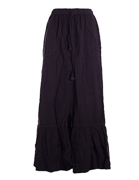 Vishes Maxirock Damen langer Rock Baumwolle Casual elastischer Bund mit Tas günstig online kaufen