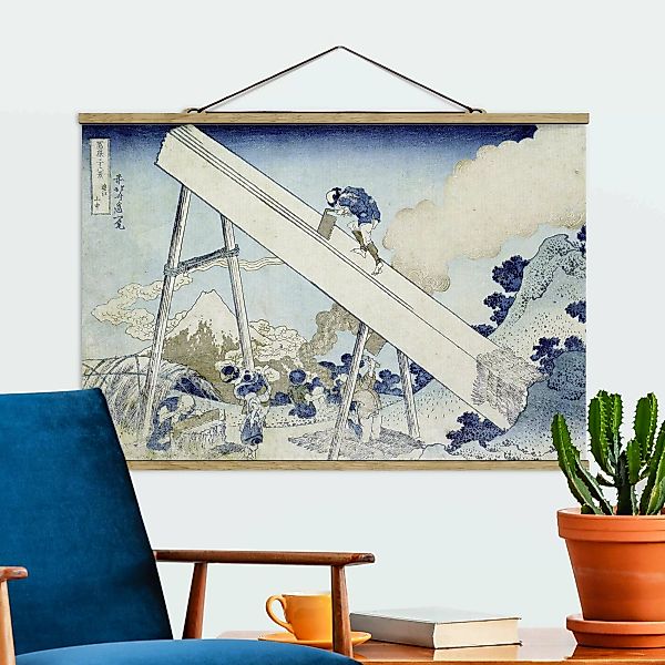Stoffbild Kunstdruck mit Posterleisten - Querformat Katsushika Hokusai - In günstig online kaufen