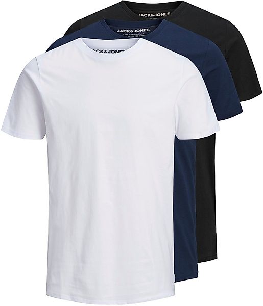 Jack & Jones Herren Rundhals T-Shirt JJEORGANIC BASIC 3er PACK - Slim Fit günstig online kaufen