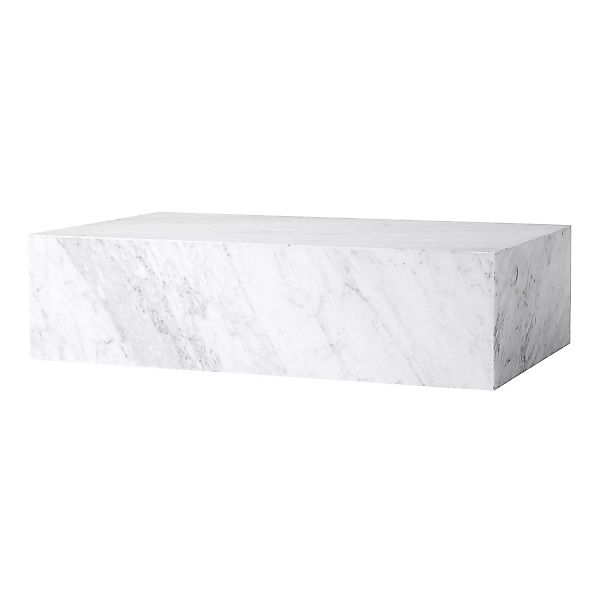 Menu - Plinth Low Beistelltisch - weiß/Carrara/BxHxT 100x27x60cm günstig online kaufen