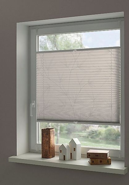 OTTO home Plissee Dekor Bamboo Moonbeam grau, blickdicht, ohne Bohren, vers günstig online kaufen