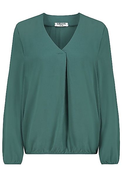 SUBLEVEL Blusenshirt Elegantes Design, V-Ausschnitt, Langarm, Faltenakzent günstig online kaufen