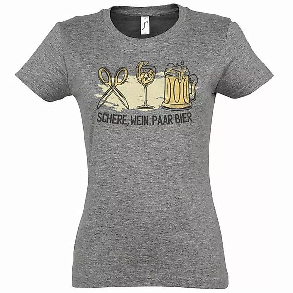 Youth Designz T-Shirt Schere, Wein, Paar Bier Damen Shirt mit trendigem Fro günstig online kaufen