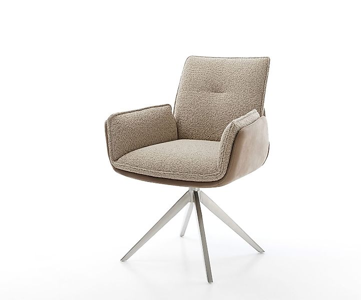 Drehstuhl Nela-Flex Materialmix Schlamm Kreuzgestell breit Edelstahl 360° d günstig online kaufen