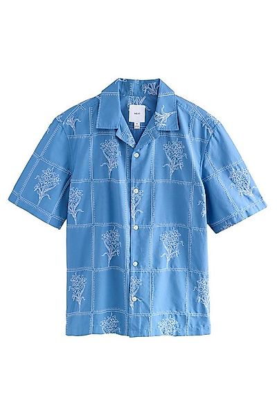 Next Kurzarmhemd Kurzarmhemd aus 100 % Baumwolle, Blumen-Stickerei (1-tlg) günstig online kaufen