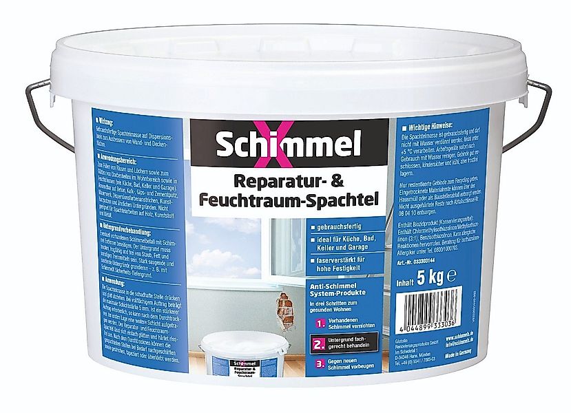 Schimmel X Spachtelmasse Reparatur- und Feuchtraumspachtel 5 kg Spachtelmas günstig online kaufen