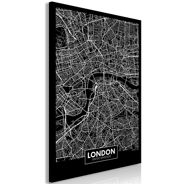 Wandbild - Dark Map of London (1 Part) Vertical günstig online kaufen