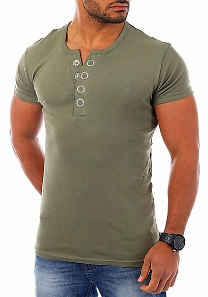 Young & Rich T-Shirt Herren basic fein gerippt mit trendigen extra großen K günstig online kaufen