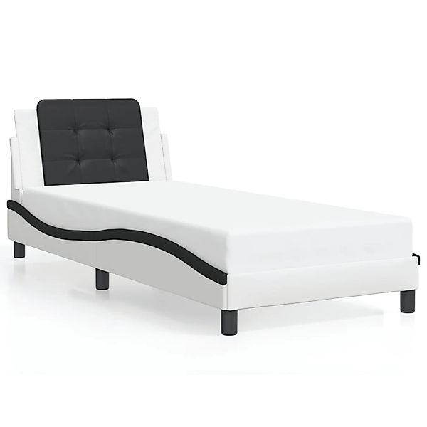 vidaXL Bettgestell ohne Matratze Zadar Weiß und Schwarz 80x200 cm Kunstlede günstig online kaufen