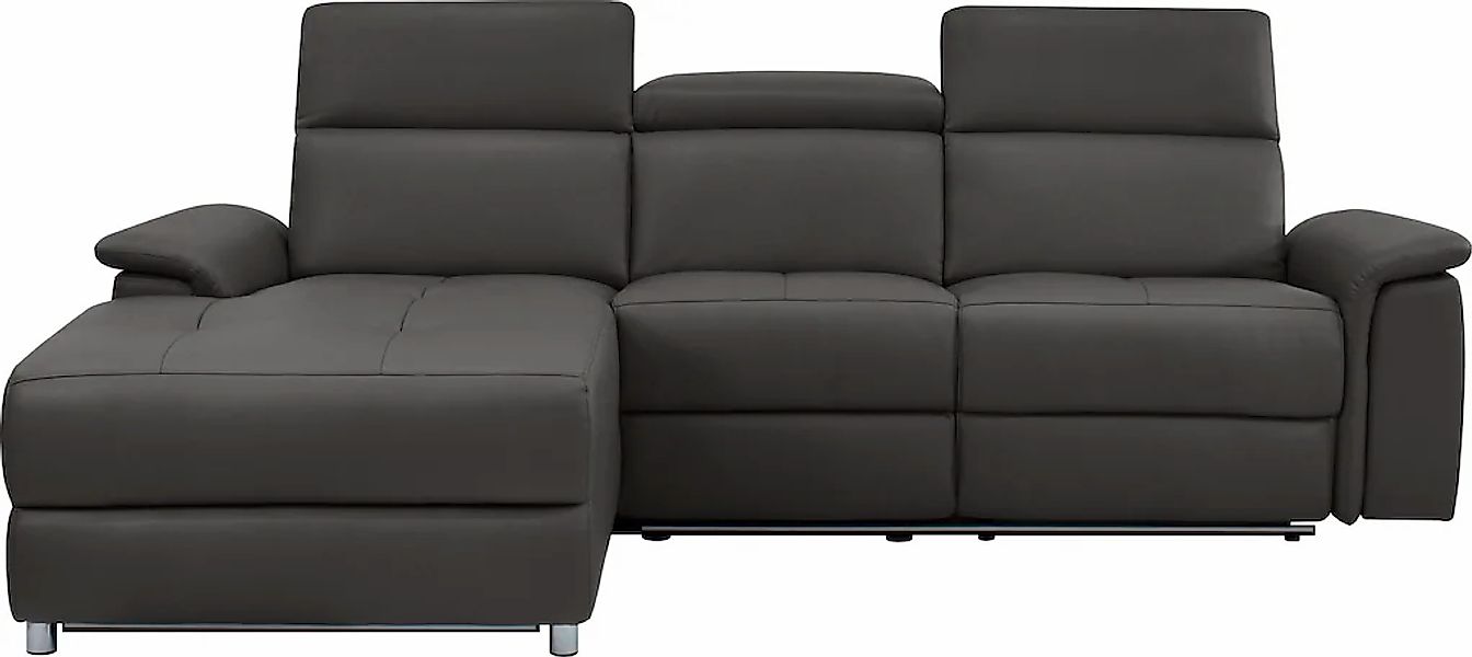 Home affaire Ecksofa "Pareli, L-Form, 259cm,m. Recamiere, Echtleder, Kunstl günstig online kaufen