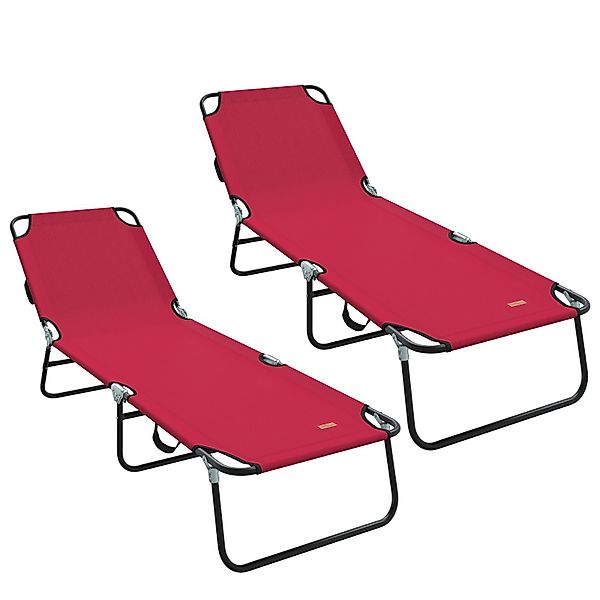 vidaXL Gartenliege Klappliegen 2 Stk. Tragbar günstig online kaufen