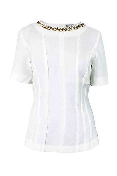 Passioni Blusentop Tailliertes Kurzarm-Top mit Ketten-Detail günstig online kaufen
