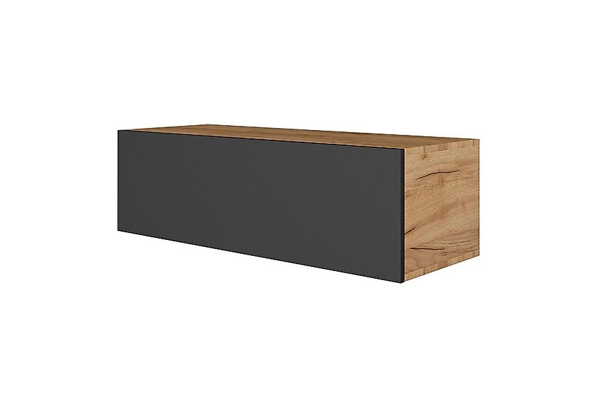 Planetmöbel Garderoben-Set Hängeschrank WEST 100 cm gold eiche / anthrazit, günstig online kaufen