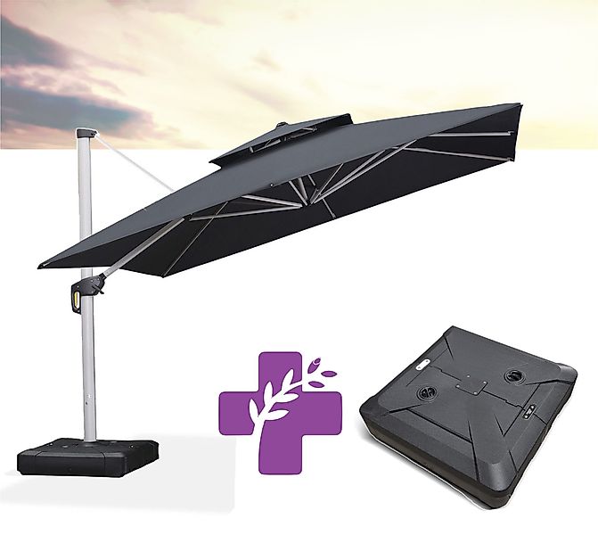 PURPLE LEAF Ampelschirm Quadratischer Außenbereich sonnenschirm, günstig online kaufen