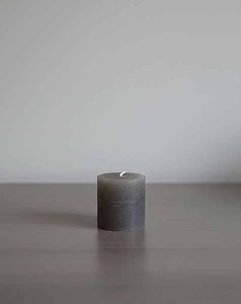 Stumpenkerze Rustikal Höhe 4 cm, Durchmesser 3,8 cm Grau günstig online kaufen