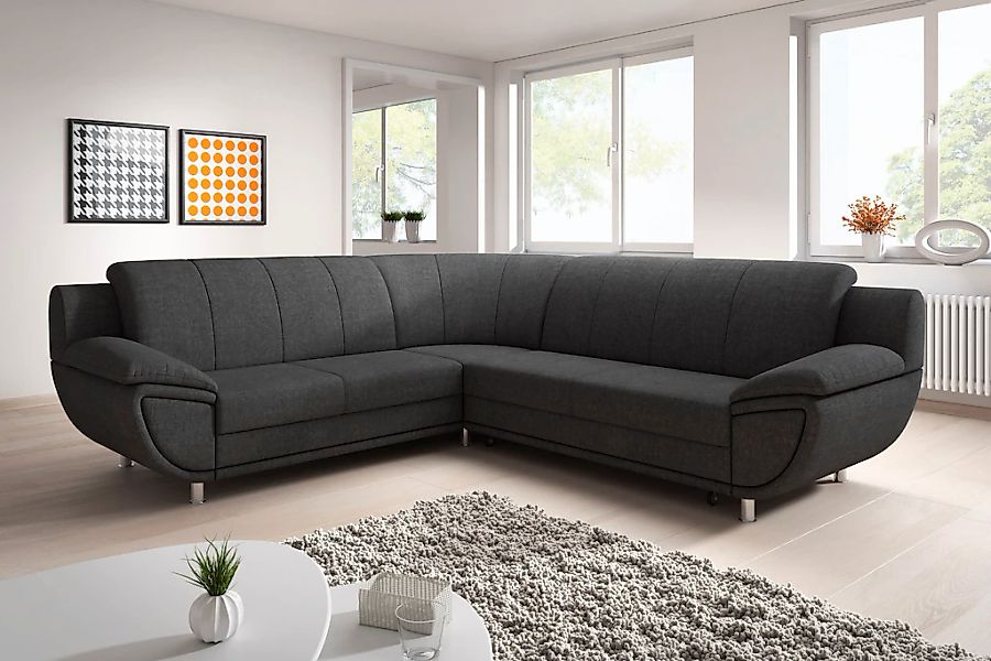TRENDMANUFAKTUR Ecksofa "Rondo II, zeitlos & elegant, bequeme Armlehnen, L- günstig online kaufen