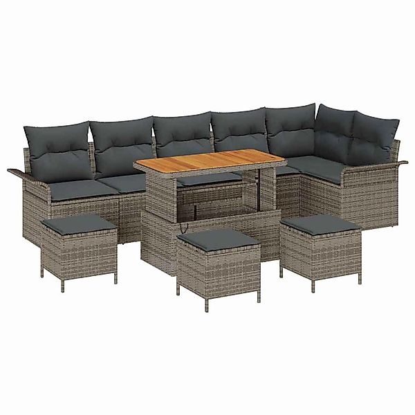 vidaXL Garten-Sofa-Set 10-Tlg Grau Poly Rattan 3362163 günstig online kaufen