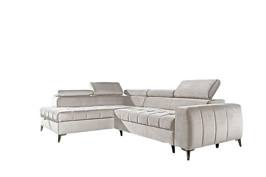 Fun Möbel Ecksofa Schlafsofa Sofa AGNESA SPEED mit Ottomane in Stoff Salvad günstig online kaufen