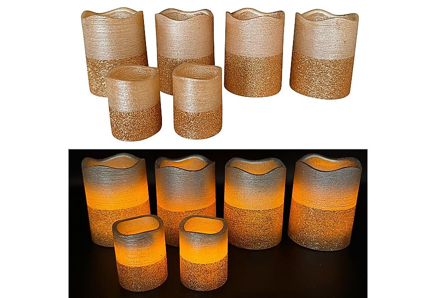 Online-Fuchs LED-Kerze 4 + 2 Kerzen mit abgesetzten GLITZERÜBERZUG (Weihnac günstig online kaufen