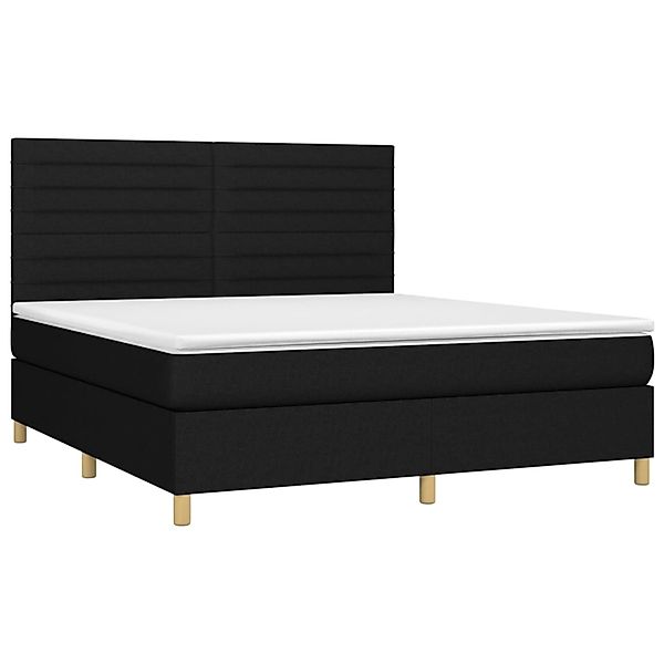 vidaXL Boxspringbett mit Matratze & LED Schwarz 160x200 cm Stoff 3135527 günstig online kaufen