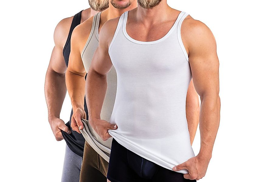 HERMKO Unterhemd 3000 (Pack, 3er) 100 % Bio Baumwolle Tank Top Basic Feinri günstig online kaufen