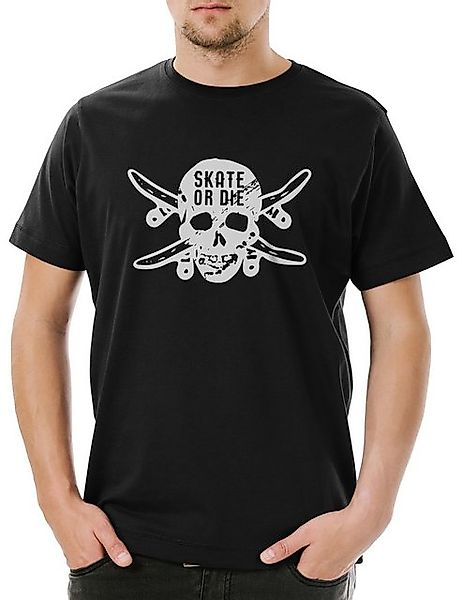 Urban Backwoods Print-Shirt Skate Or Die I Herren T-Shirt Skull Skateboard günstig online kaufen