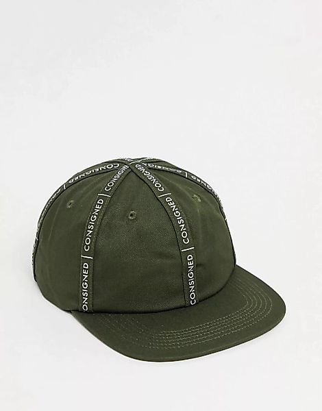 Consigned – Snapback-Cap mit Logostreifen-Grün günstig online kaufen