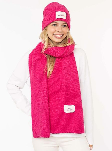 Zwillingsherz Strickschal ""Zwillingsherz Patch"" gerippt, mit Wolle und Pa günstig online kaufen