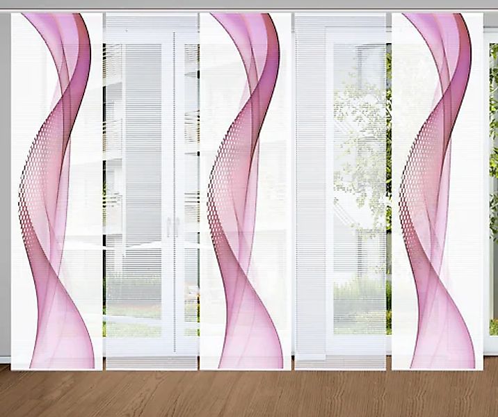 HOME in green Schiebegardine »NEVOLA« Paneelwagen 5 Stk. tlg. SET DIGITALDR günstig online kaufen