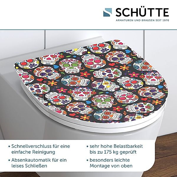 Schütte WC-Sitz »Crazy Skull«, Duroplast,mit Absenkautomatik und Schnellver günstig online kaufen