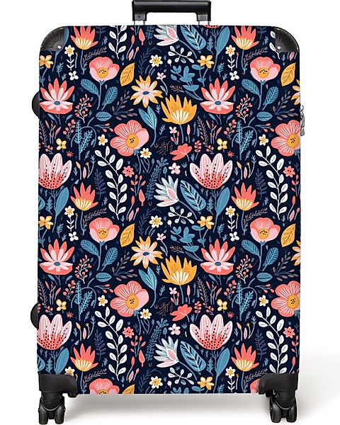 NoBoringSuitcases.com© Hartschalen-Trolley Blumen - Muster - günstig online kaufen