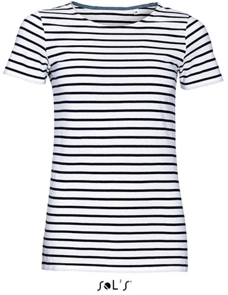 SOLS Rundhalsshirt Damen Striped T-Shirt modisch günstig online kaufen