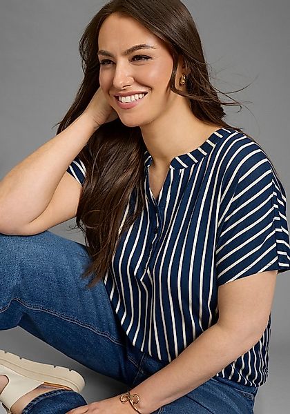 Laura Scott CURVE T-Shirt casual Stil, Streifen-Optik, figurumspielende Pas günstig online kaufen