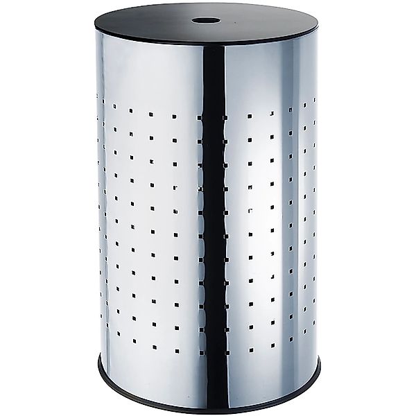 Kobolo Wäschetonne Wäschekorb Korb Edelstahl 55 Liter mit MDF Deckel günstig online kaufen