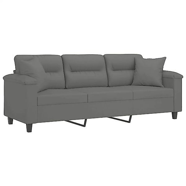 vidaXL 3-Sitzer-Sofa mit Kissen Dunkelgrau 180 cm Mikrofasergewebe 3200979 günstig online kaufen