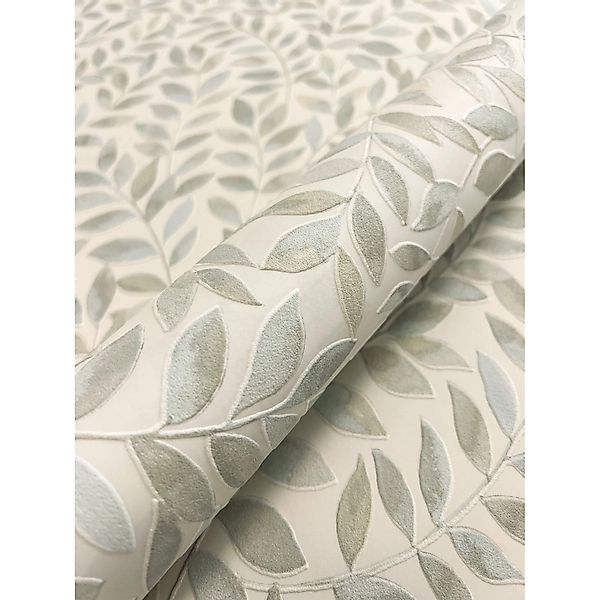 Newroom Vliestapete Ambra Beige Blätter Natur Strukturiert FSC® günstig online kaufen