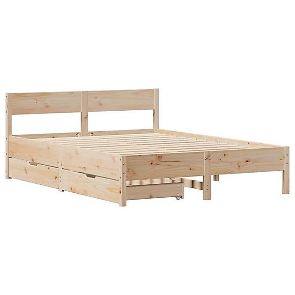 vidaXL Bettgestell Massivholzbett ohne Matratze 120x190 cm Kiefernholz Bett günstig online kaufen